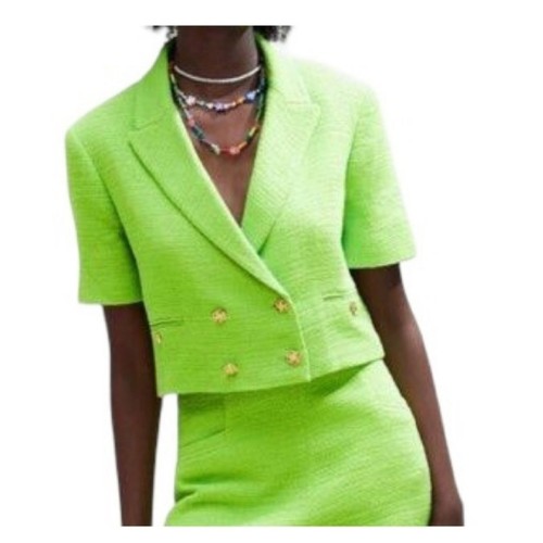 Zara tweed blazer size - , m