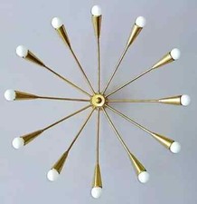 Grande lampada da incasso Sputnik metà secolo 12 soffitti ottone lampada moderna