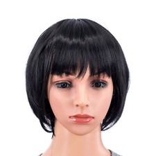 Parrucca liscia corta - , nera
