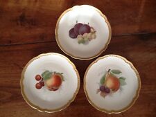 Rosenthal lotto 3 piatti servizio frutta porcellana ceramica bordo dorato cm 22
