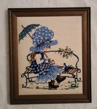 Quadretto Punto Croce Mezzo Punto Holly Hobbie Country Shabby Chic Vintage