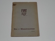 FIAT 522 LIBRETTO USO E MNAUTENZIONE 1933
