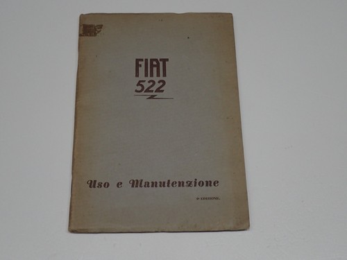 Fiat 522 libretto - uso, e