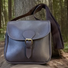 Borsa cartuccia fucile vintage Conway Of London pelle marrone scuro nuova vecchio magazzino