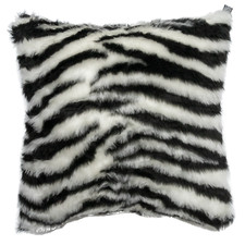 Federa copricuscino soffice pelliccia sintetica righe zebra adatta tessuto 18 x 18 100% cotone