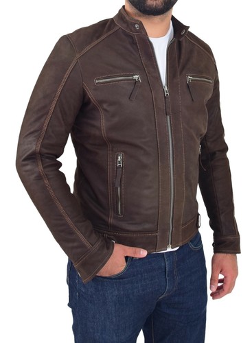 Giacca pelle uomo biker
