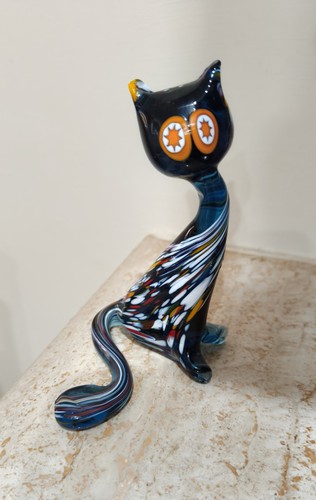 Gatto vetro murano con - vetro,