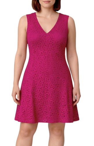 Abito amelia rosa pizzo line - rosa,