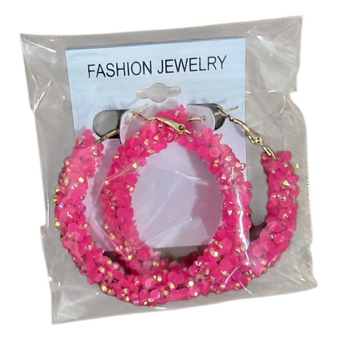 Orecchini cerchio rosa e - orecchini,