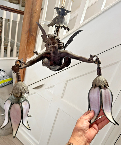 Large antique fairy flying - fairy,