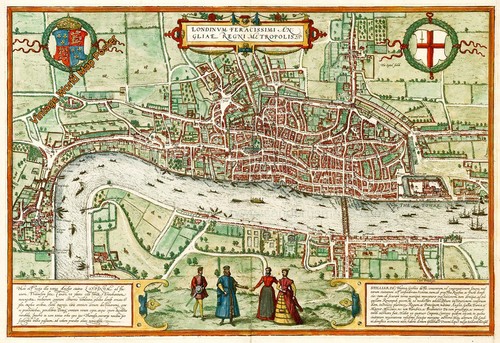 Poster vintage 1572 - mappa, del