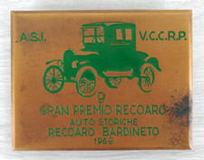 GRAN PREMIO RECOARO AUTO STORICHE BARDINETO 1969 - TARGA METALLO - 8,5X6,5 CM