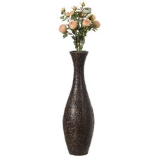 Modern Decorative Brown Textured Design Floor Flower Vase, 31 inch