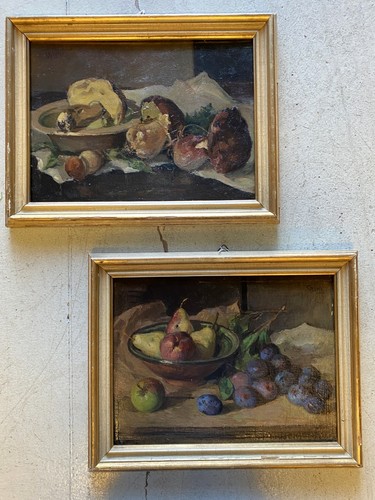Coppia antico dipinto olio - antico,