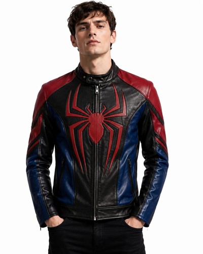 Spider man giacca pelle - pelle, uomo