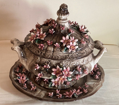 Servizio zuppiera maiolica - zuppiera, in