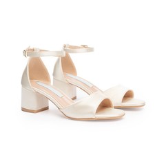 Tacchi da sposa in raso bianco blocco da 2" - Scarpe da sposa con tacco...