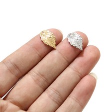 Ciondolo foglia acciaio inox