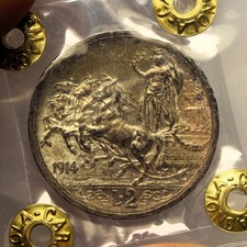 2 Lire -Ag- 1914 "Quadriga" -