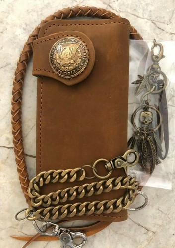 Portafoglio biker pelle - , catena