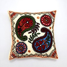 Copricuscino etnico Suzani Bohemian multicolore decorazione casa federe divano u
