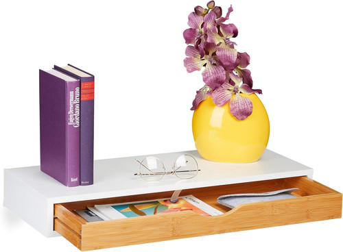 Comodino sospeso con cassetto - comodino,