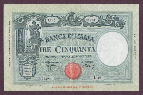 Italia banconota lire 1944 - 50,