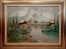 Quadri moderni dipinti a mano con cornice e vetro