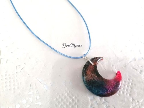 Collana ciondolo resina - , luna