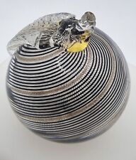 MURANO FILIGRANA VETRO SOFFIATO  MELA ORO