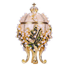 Faberge Portauova Portagioie Gigli della Valle con Corona 3,4'' 8,5 cm Crema