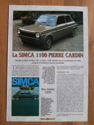 Document simca 1100 - la, pierre