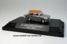 Busch auto IFA Trabant P 601 20 anni MCZ Zwickau 2001 - 2021 in scatola trasparente