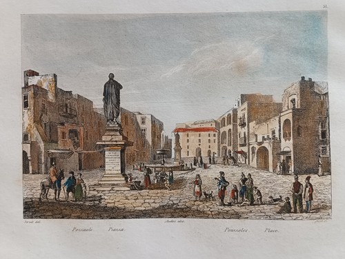 Incisione antica pozzuoli - incisione,