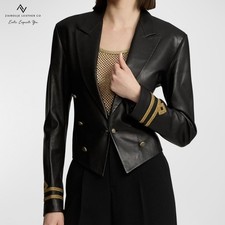 Blazer militare donna pelle di