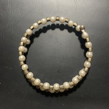 Bracciale Donna, Perline e Strass, Bianco,Bigiotteria
