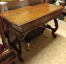 SCRIVANIA SCRITTOIO TIPO FRATINO IN LEGNO ANTICO CON RIBALTINA E 2 CASSETTINI IN