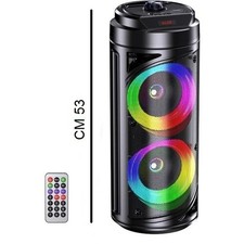 Cassa acustica ricaricabile Bluetooth/USB/AUX/Scheda SD con telecoman 6.5"x2 20W