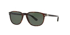 Persol PO3019S Occhiali da Sole Quadrati, Verde Avana/Cristallo, 55 mm