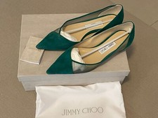Jimmy choo scarpe donna saia flat verde Emerald come nuove EU 38