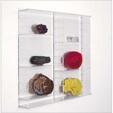 SAFE VETRINA DA ESPOSIZIONE 60 x 60 x 10 CM  NUOVO PER MINERALI FOSSILI CRISTALL