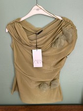 Top blusa Zara verde taglia