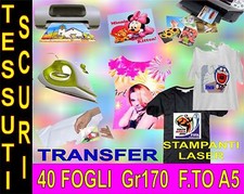 40 FOGLI A5 170 GR TRASFERIMENTO TERMICO STOFFE SCURE STAMPANTE INKJET