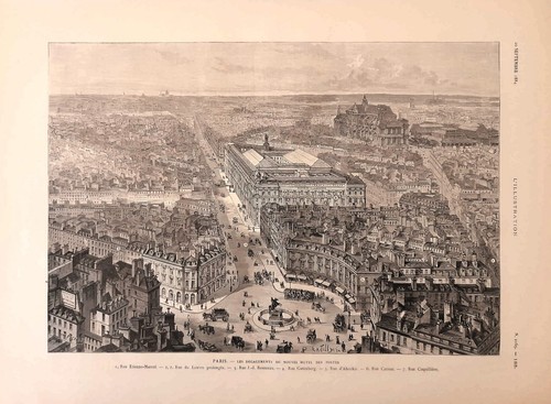 Stampa antica parigi - stampa, panorama