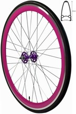 Ruota anteriore Redondo 28 pollici singlespeed fixie cerchio viola nero + pneumatici