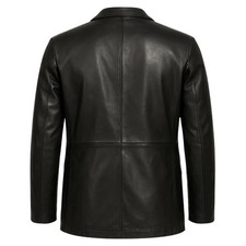 Giacca blazer uomo pelle nera