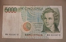 1985 Italy 5000 Lire Note