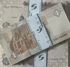 BANCONOTA 1 POUND EGITTO FIOR DI STAMPA PROVENIENTE DA MAZZETTA COME DA FOTO
