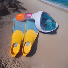 SUBEA Maschera XS snorkeling integrale Bambino EASYBREATH  + Pinne EU 32