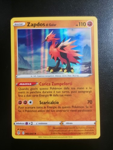 Pokemon zapdos galar rara - zapdos, di